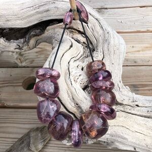 Believed Monies amethyst lucite necklace no markings you win.